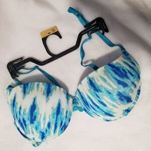 Joe Boxer Bra 36C Blue Cream Multi Color NWOT